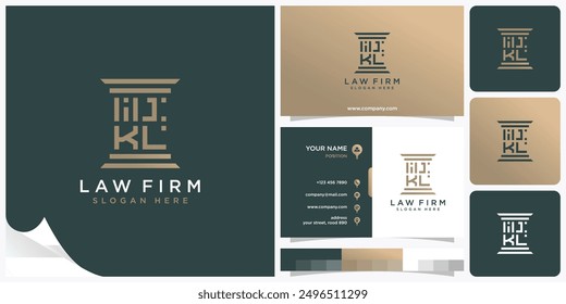 simple and elegant law firm letter logo, justice logo, simple and elegant law firm letter vector logo, dark green and white background