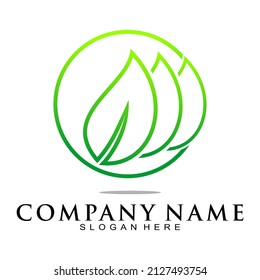 Simple elegant leaf vector logo