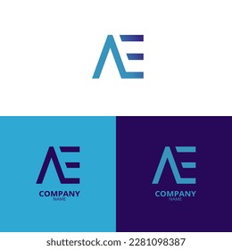 Simple and elegant Letter AE logo, with beautiful gradient colors. suitable for strengthening your business identity.