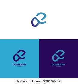 Simple and elegant Letter AE logo, with beautiful gradient colors. suitable for strengthening your business identity.