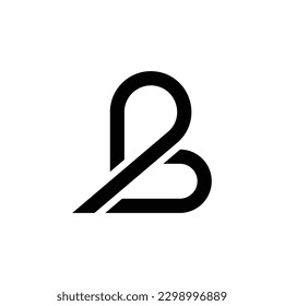 Diseño del logotipo de letra B simple y elegante aislado en fondo blanco