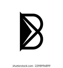Simple and elegant letter B logo design concept isolated in white background