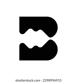 Einfaches und elegantes Design-Konzept für das B-Logo einzeln auf weißem Hintergrund