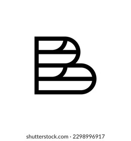 Simple and elegant letter B logo design concept isolated in white background