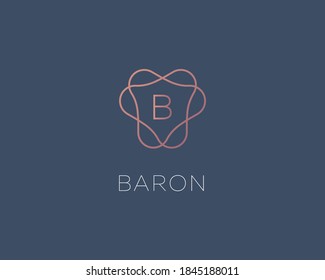 Simple elegant letter B vector icon logotype design template. Graceful initials sign logo in minimal style