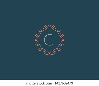 Simple Elegant Letter C Icon Logo Stock Vector (Royalty Free ...