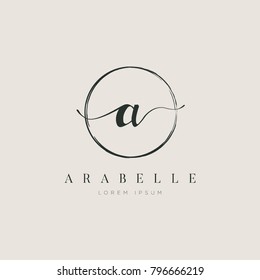 Simple Elegant Letter a With Circle Brush Logo Sign Symbol Icon