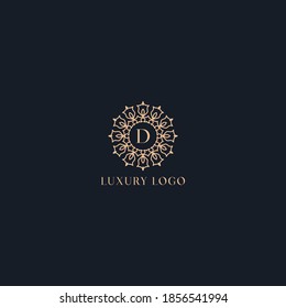 Simple elegant letter D icon logo. luxury monogram vector logotype for Restaurant, Royalty, Boutique, Cafe, Hotel, Heraldic, Jewelry, Fashion and other vector illustration