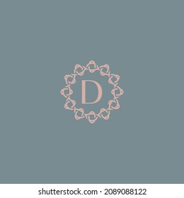 Simple elegant letter D icon logo. Lineart monogram vector logotype