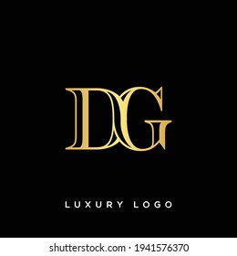 Simple elegant letter DG logo design vector template