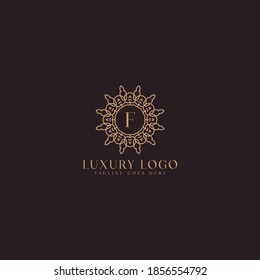 Simple elegant letter F icon logo. luxury monogram vector logotype for Restaurant, Royalty, Boutique, Cafe, Hotel, Heraldic, Jewelry, Fashion and other vector illustration