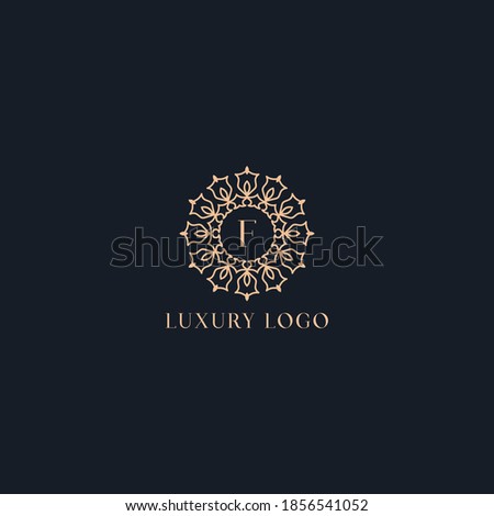 Simple elegant letter F icon logo. luxury monogram vector logotype for Restaurant, Royalty, Boutique, Cafe, Hotel, Heraldic, Jewelry, Fashion and other vector illustration