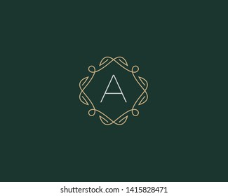 Simple elegant letter A icon logo. Lineart monogram vector logotype