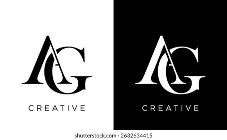 simple elegant Letter Initial AG icon logo design vector template