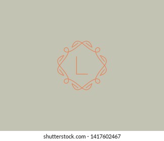 Simple elegant letter L icon logo. Lineart monogram vector logotype