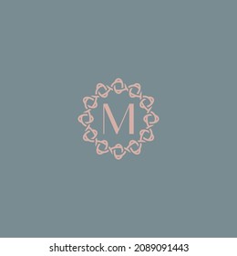 Simple elegant letter M icon logo. Lineart monogram vector logotype