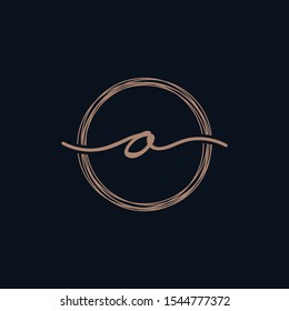 Simple Elegant Letter O With Circle handwriting Logo Sign Symbol Icon