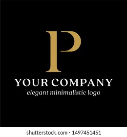 Simple elegant letter P logo design vector for business company