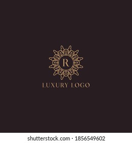 Simple elegant letter R icon logo. luxury monogram vector logotype for Restaurant, Royalty, Boutique, Cafe, Hotel, Heraldic, Jewelry, Fashion and other vector illustration