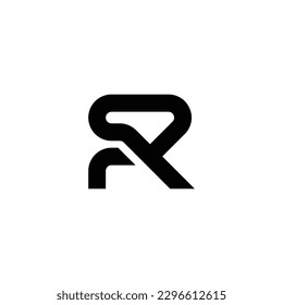 Einfaches und elegantes Logo-Designkonzept für den Buchstaben R, einzeln auf weißem Hintergrund