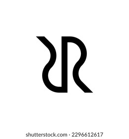 Letra simple y elegante concepto de diseño de logotipo R aislado en fondo blanco
