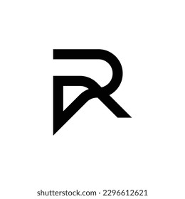 Letra simple y elegante concepto de diseño de logotipo R aislado en fondo blanco