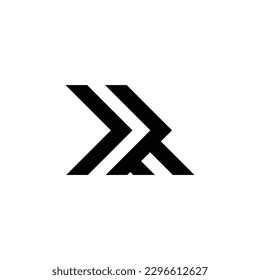 Letra simple y elegante concepto de diseño de logotipo R aislado en fondo blanco