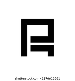 Letra simple y elegante concepto de diseño de logotipo R aislado en fondo blanco