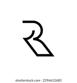 Simple and elegant letter R logo design concept isolated in white background