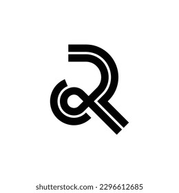 Letra simple y elegante concepto de diseño de logotipo R aislado en fondo blanco