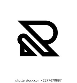 Einfaches und elegantes Logo-Designkonzept für den Buchstaben R, einzeln auf weißem Hintergrund