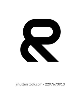 Letra simple y elegante concepto de diseño de logotipo R aislado en fondo blanco