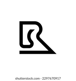 Simple and elegant letter R logo design concept isolated in white background