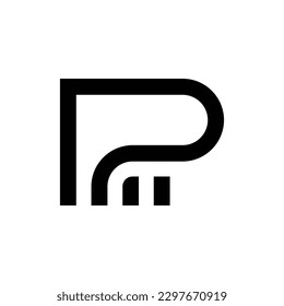 Simple and elegant letter R logo design concept isolated in white background