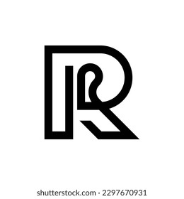 Simple and elegant letter R logo design concept isolated in white background