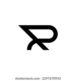 Letra simple y elegante concepto de diseño de logotipo R aislado en fondo blanco