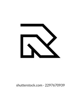 Simple and elegant letter R logo design concept isolated in white background