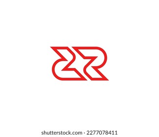 Letra simple y elegante plantilla de diseño del logotipo RR sobre fondo blanco.