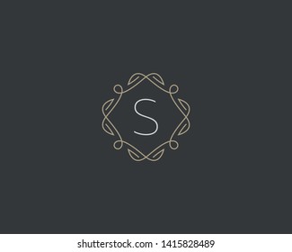 Simple elegant letter S icon logo. Lineart monogram vector logotype