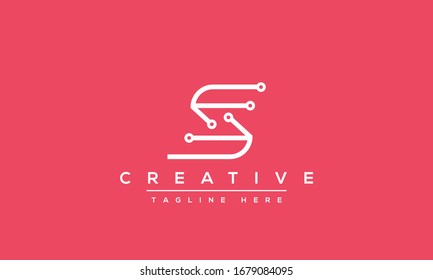 Simple Elegant Letter S Logo Design. Modern minimalist S SS creative initials based vector icon template.