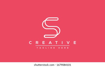 Einfaches Design für elegante Buchstaben S-Logos. Moderne minimalistische S SS kreative Initialen basierend auf Vektorsymbol-Vorlage.