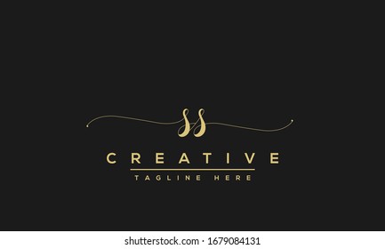 Simple Elegant Letter S Logo Design. Modern minimalist S SS creative initials based vector icon template.