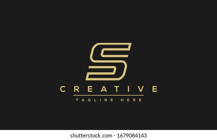 Simple Elegant Letter S Logo Design. Modern minimalist S SS creative initials based vector icon template.