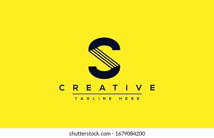 Simple Elegant Letter S Logo Design. Modern minimalist S SS creative initials based vector icon template.