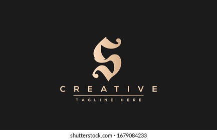Simple Elegant Letter S Logo Design. Modern minimalist S SS creative initials based vector icon template.