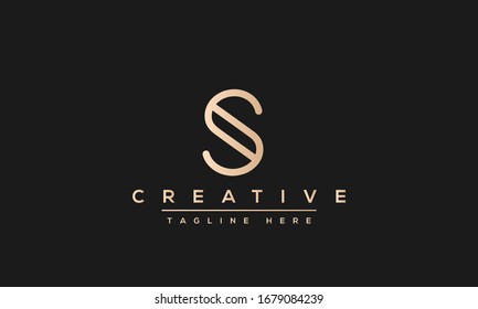Simple Elegant Letter S Logo Design. Modern minimalist S SS creative initials based vector icon template.