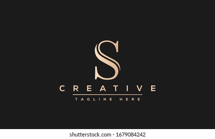 Simple Elegant Letter S Logo Design. Modern minimalist S SS creative initials based vector icon template.
