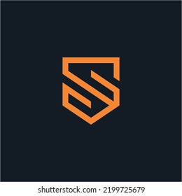 simple elegant letter S shield logo design