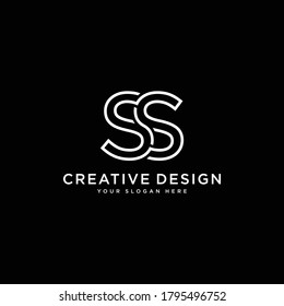 Diseño de logotipo de carta simple elegante SS