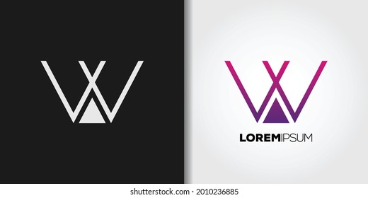 simple elegant letter w logo template vector art